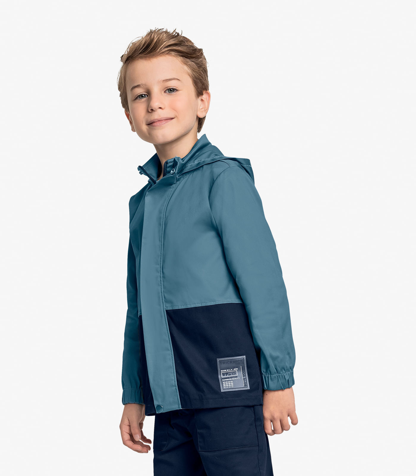 Jaqueta Infantil Masculina Com Capuz Trick Nick Azul - Imagem 2
