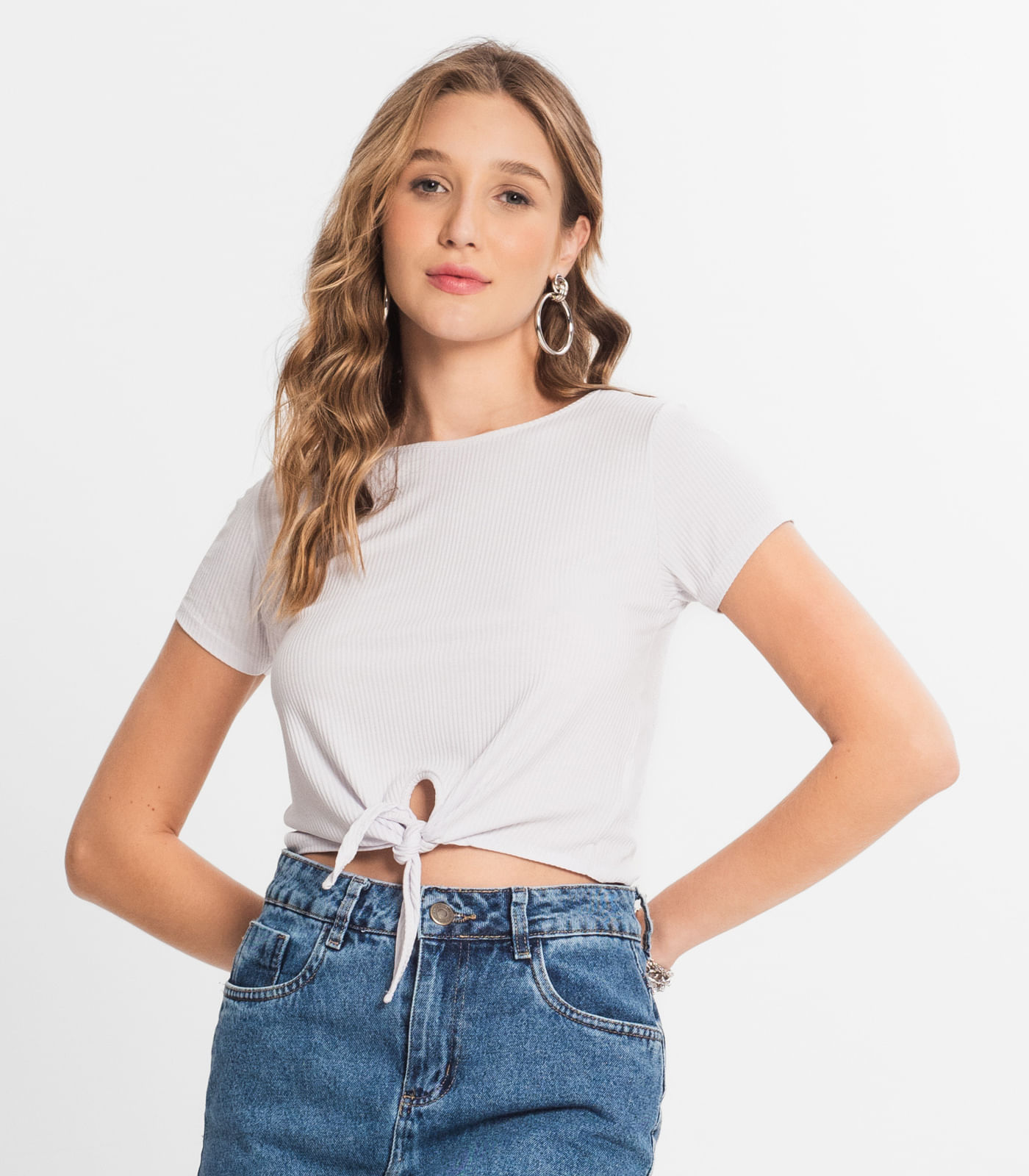 Blusa Feminina Ribana Canelada Select Branco