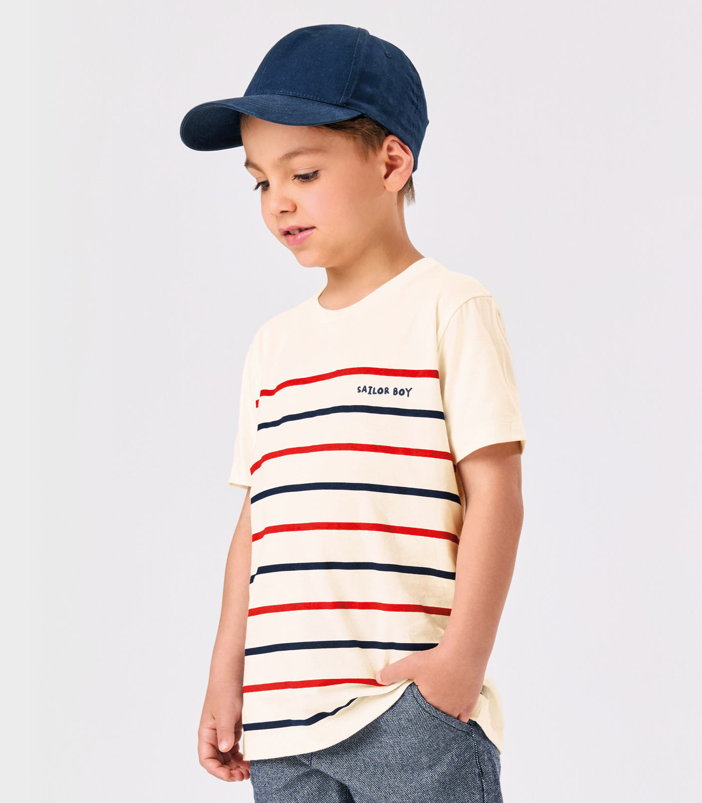 Conjunto Infantil Camiseta Com Bermuda Trick Nick Bege - Imagem 2