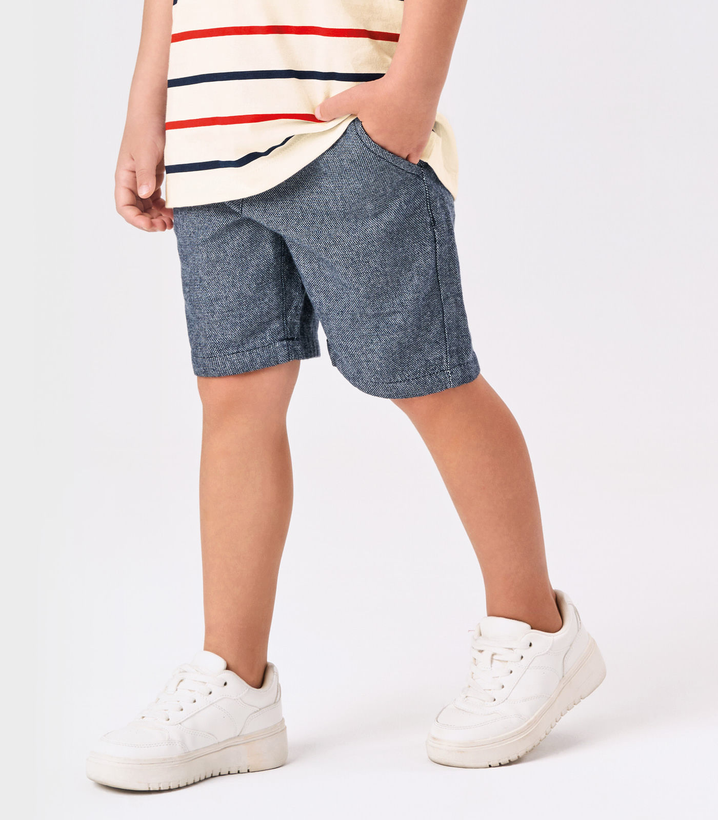 Conjunto Infantil Camiseta Com Bermuda Trick Nick Bege - Imagem 3