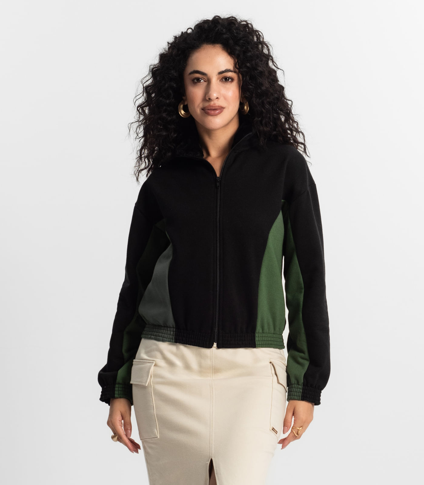 Jaqueta Feminina Bicolor Rovitex Verde