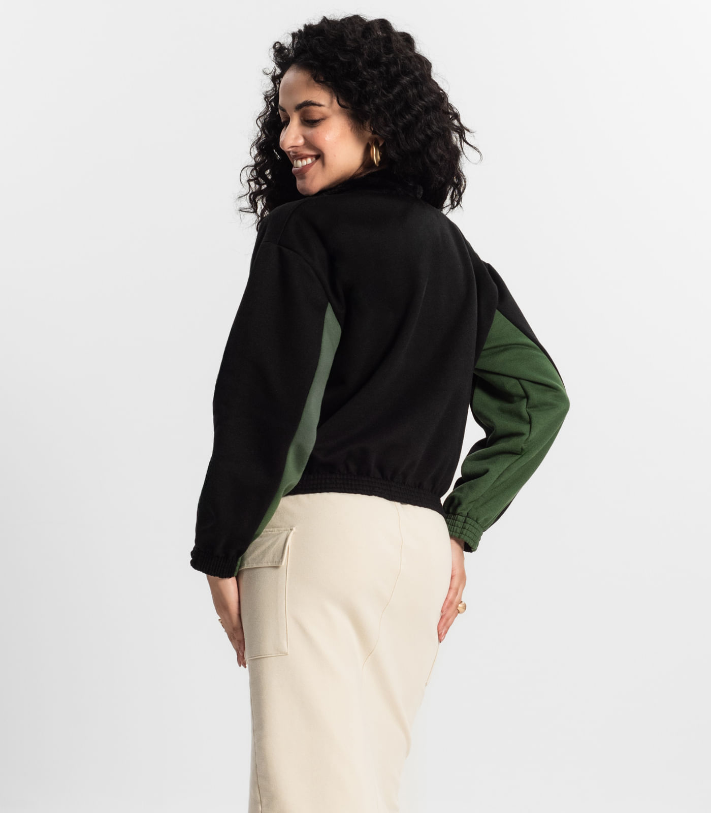 Jaqueta Feminina Bicolor Rovitex Verde - Imagem 3