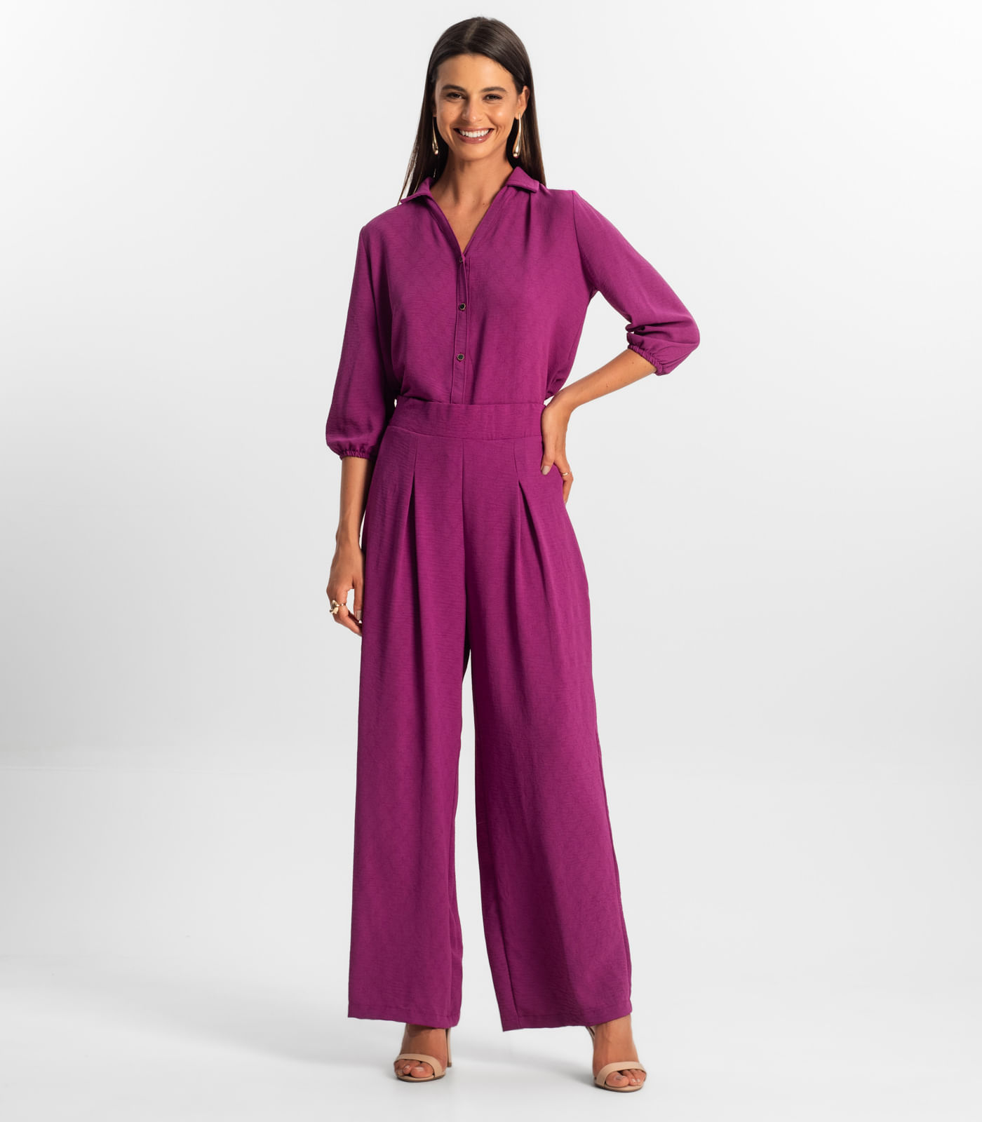 Camisa 3/4 Feminina Rovitex Roxo - Imagem 4