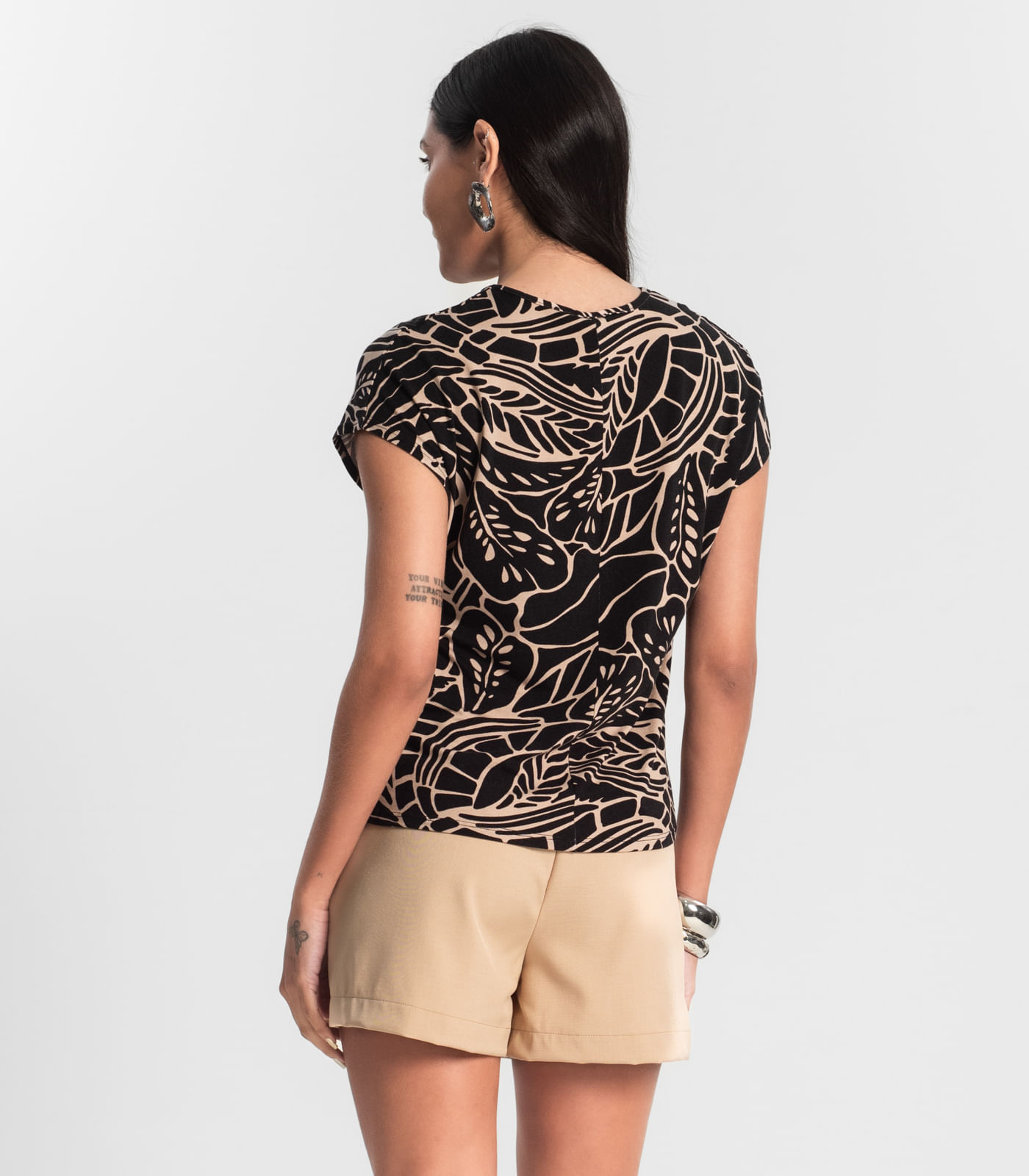 Blusa Feminina Estampada Rovitex Preto - Imagem 3