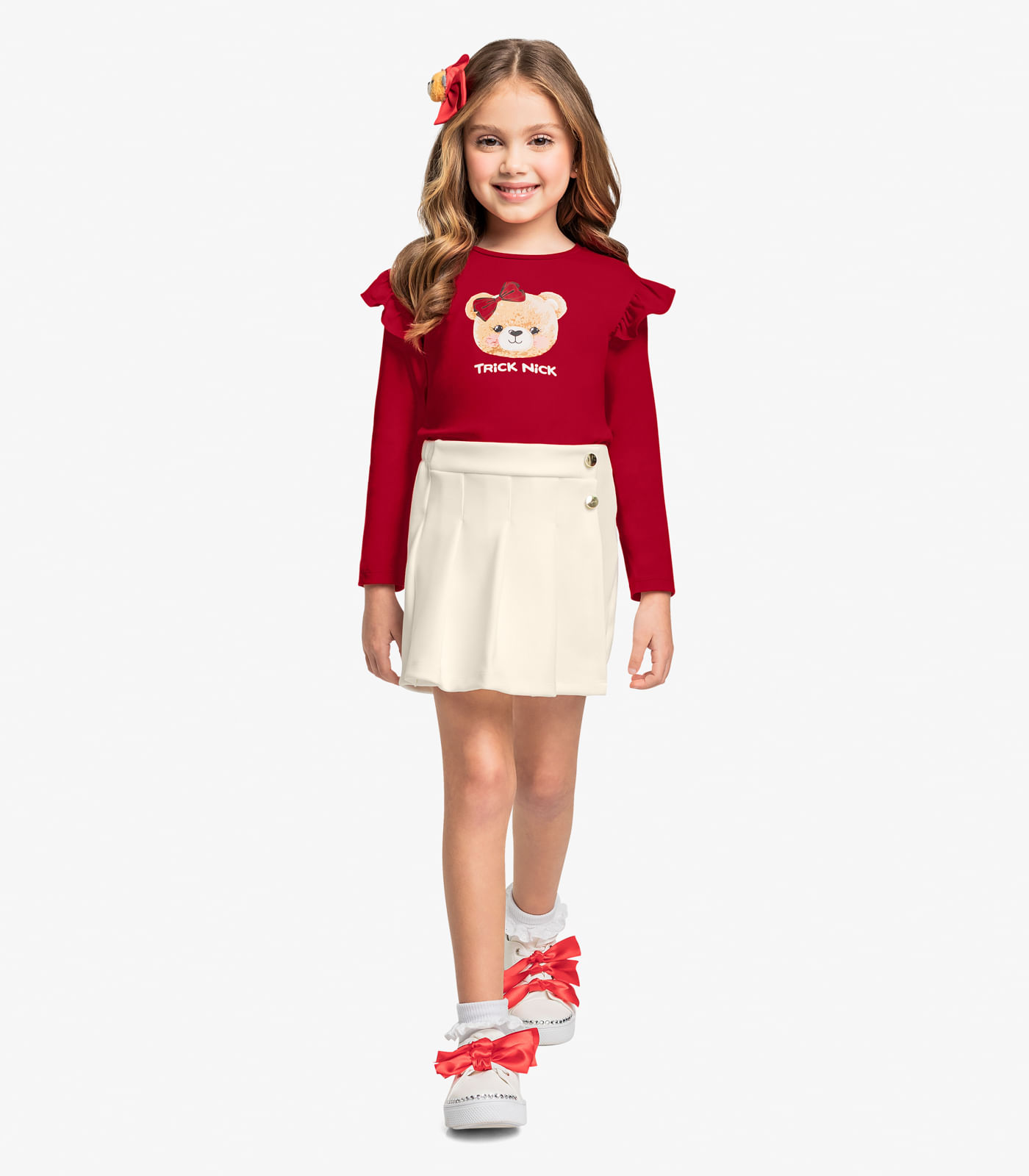 Blusa Infantil Manga Longa Trick Nick Vermelho - Imagem 4