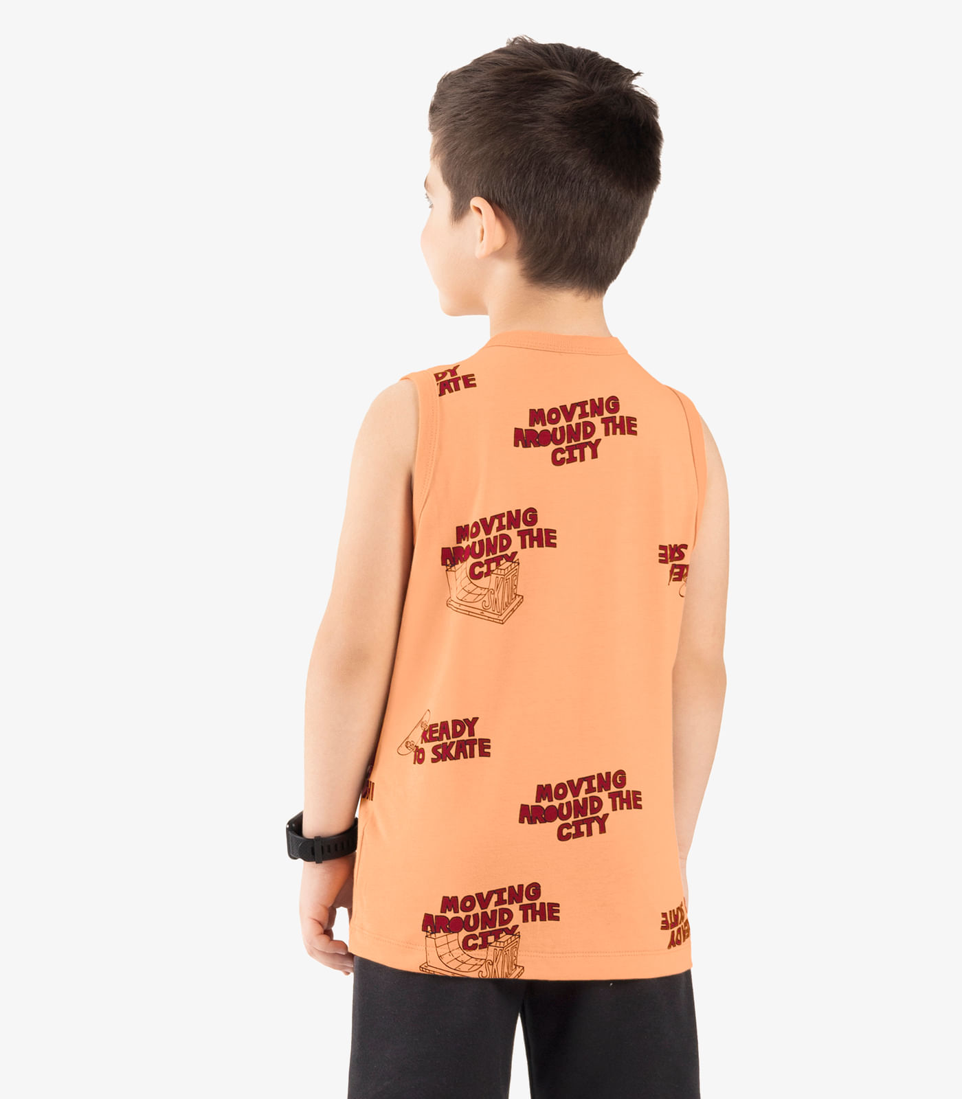 Machão Infantil Masculino Meia Malha Rovi Kids Laranja - Imagem 3