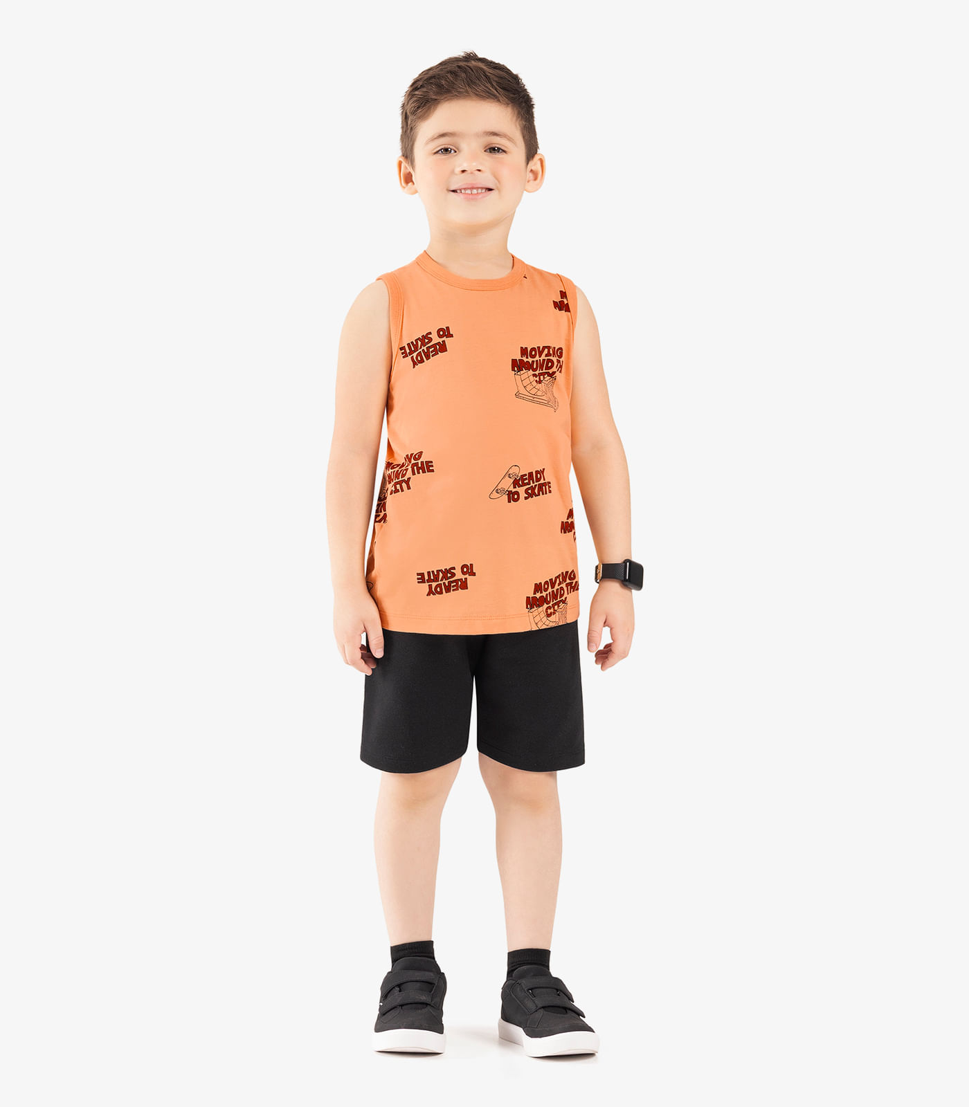 Machão Infantil Masculino Meia Malha Rovi Kids Laranja - Imagem 4
