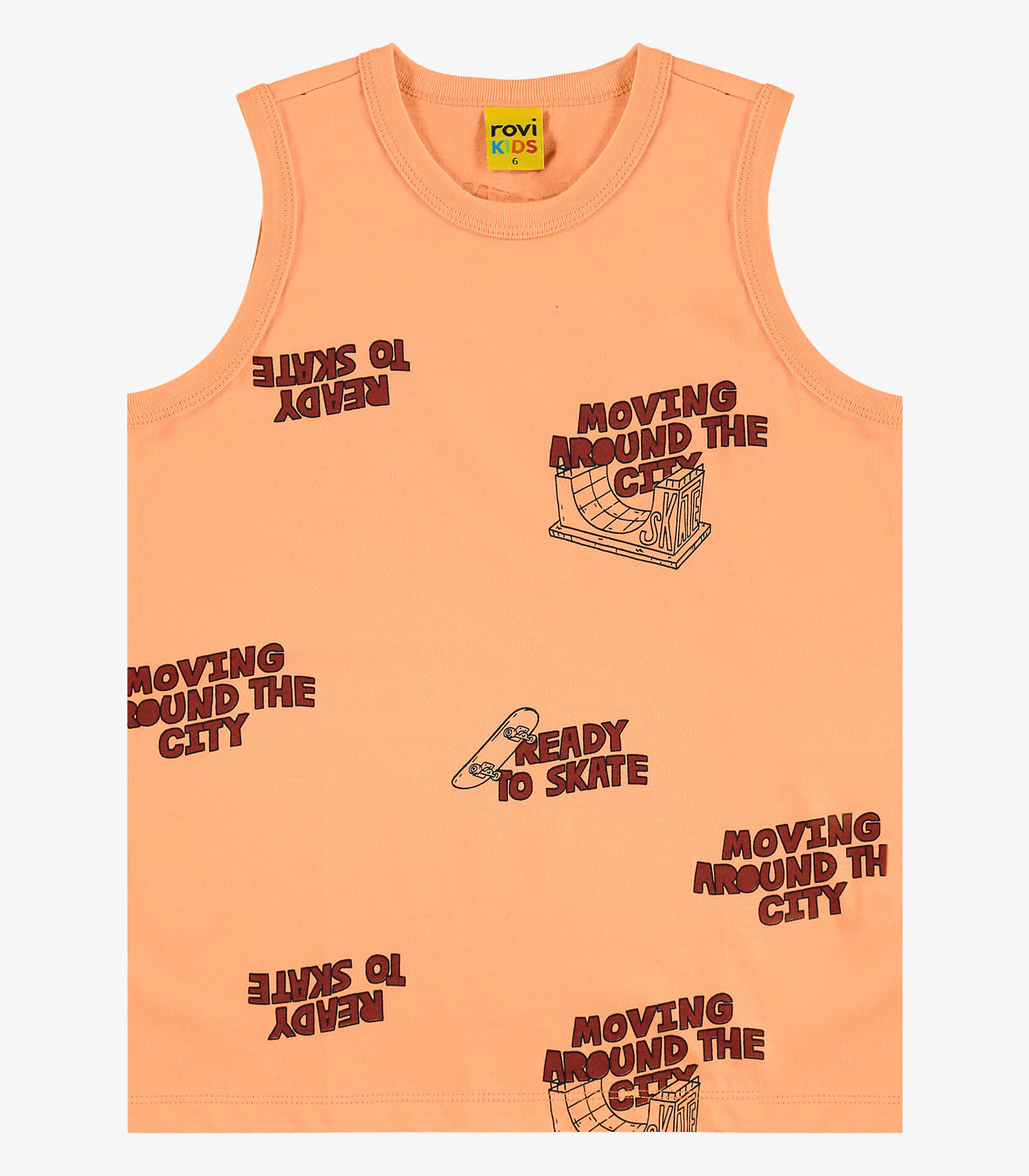 Machão Infantil Masculino Meia Malha Rovi Kids Laranja - Imagem 5