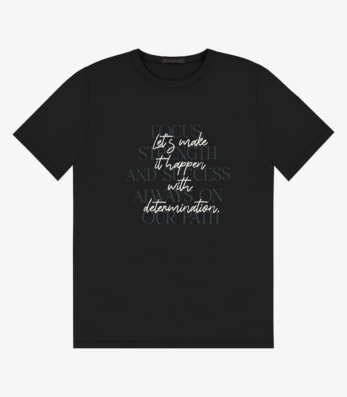 Camiseta Masculina em Meia Malha Diametro Preto