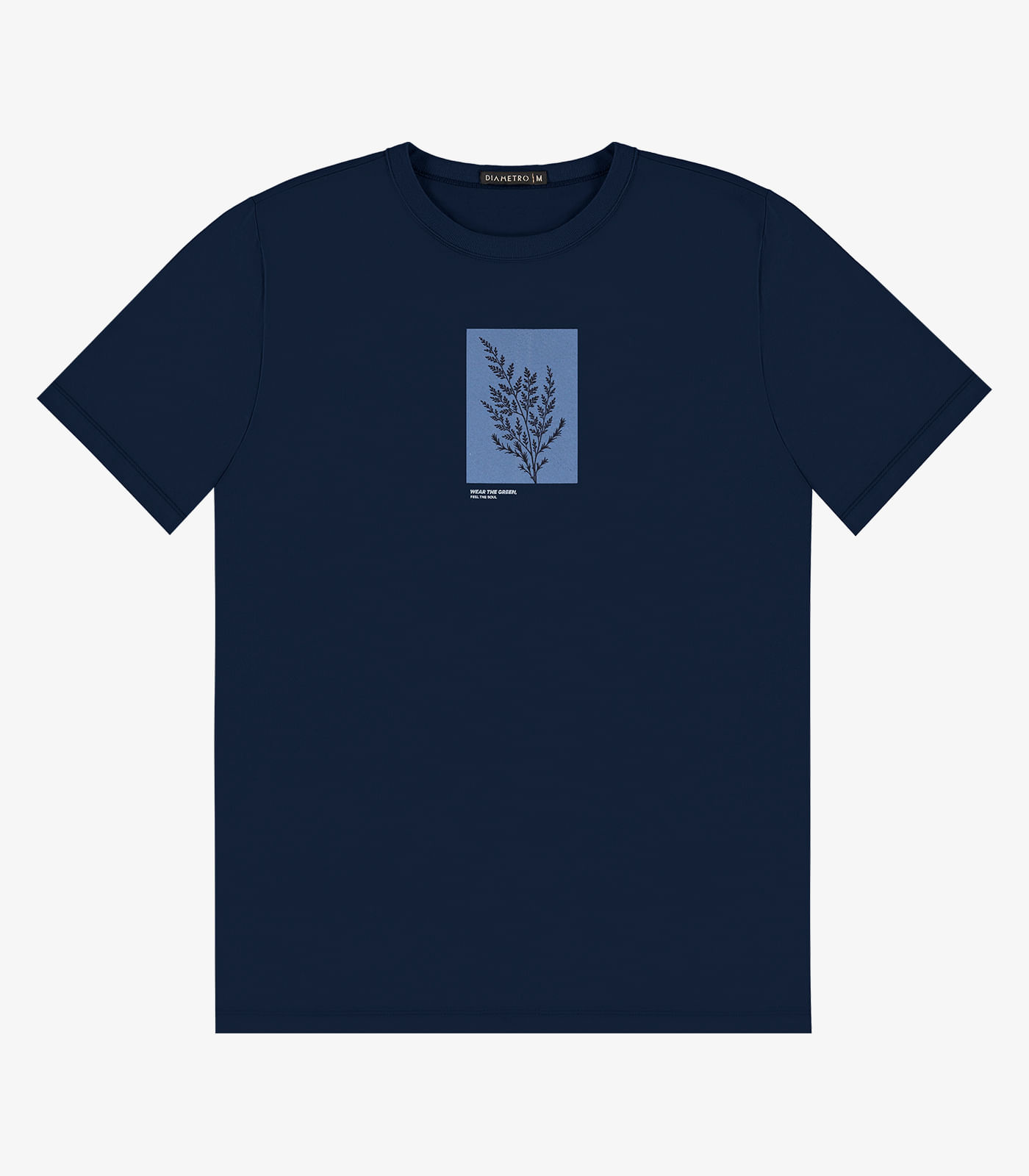 Camiseta Masculina em Meia Malha Diametro Azul