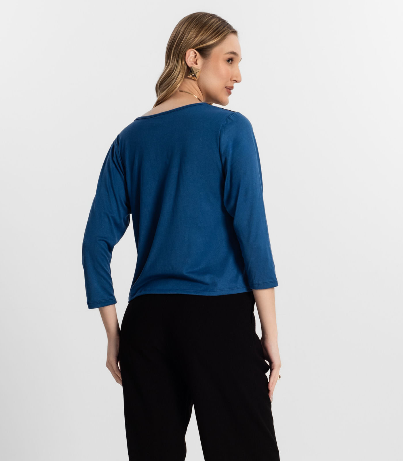 Blusa Manga 7/8 Rovitex Azul - Imagem 3