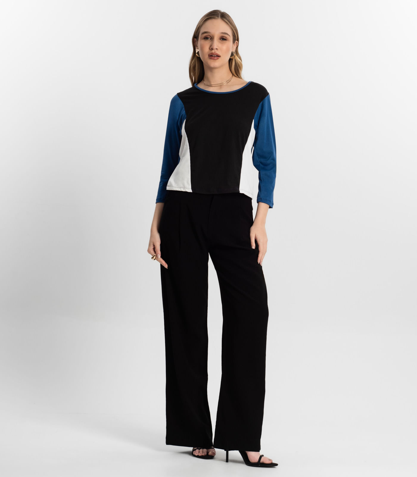 Blusa Manga 7/8 Rovitex Azul - Imagem 4