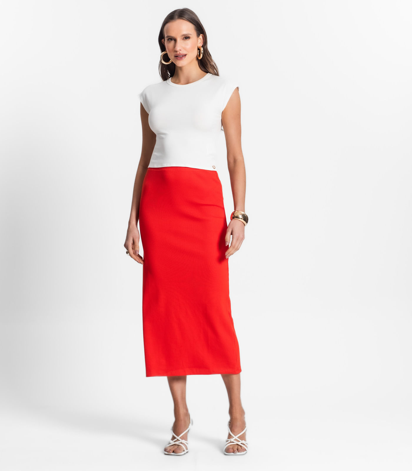 Blusa De Viscotorcion Básica Feminina Endless Bege - Imagem 4