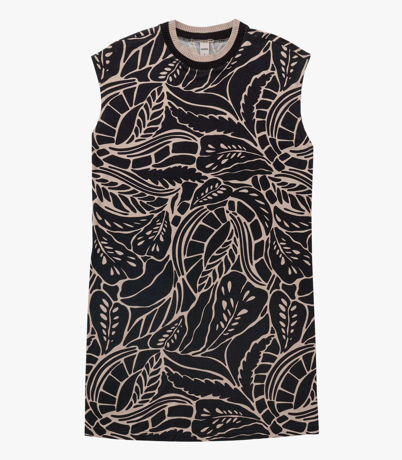 Vestido Feminino Curto Estampado Rovitex Preto - Imagem 2