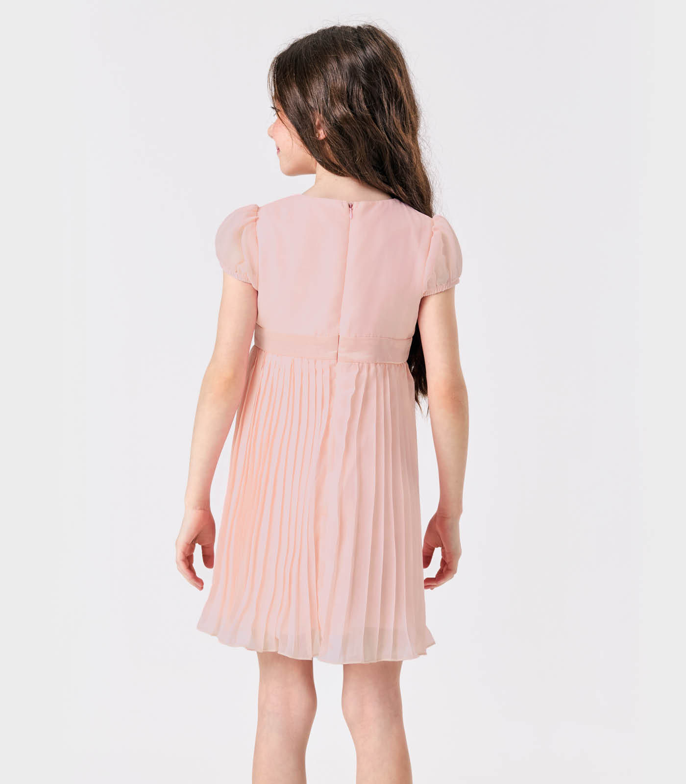 Vestido Chiffon Plissado Trick Nick Rosa - Imagem 3