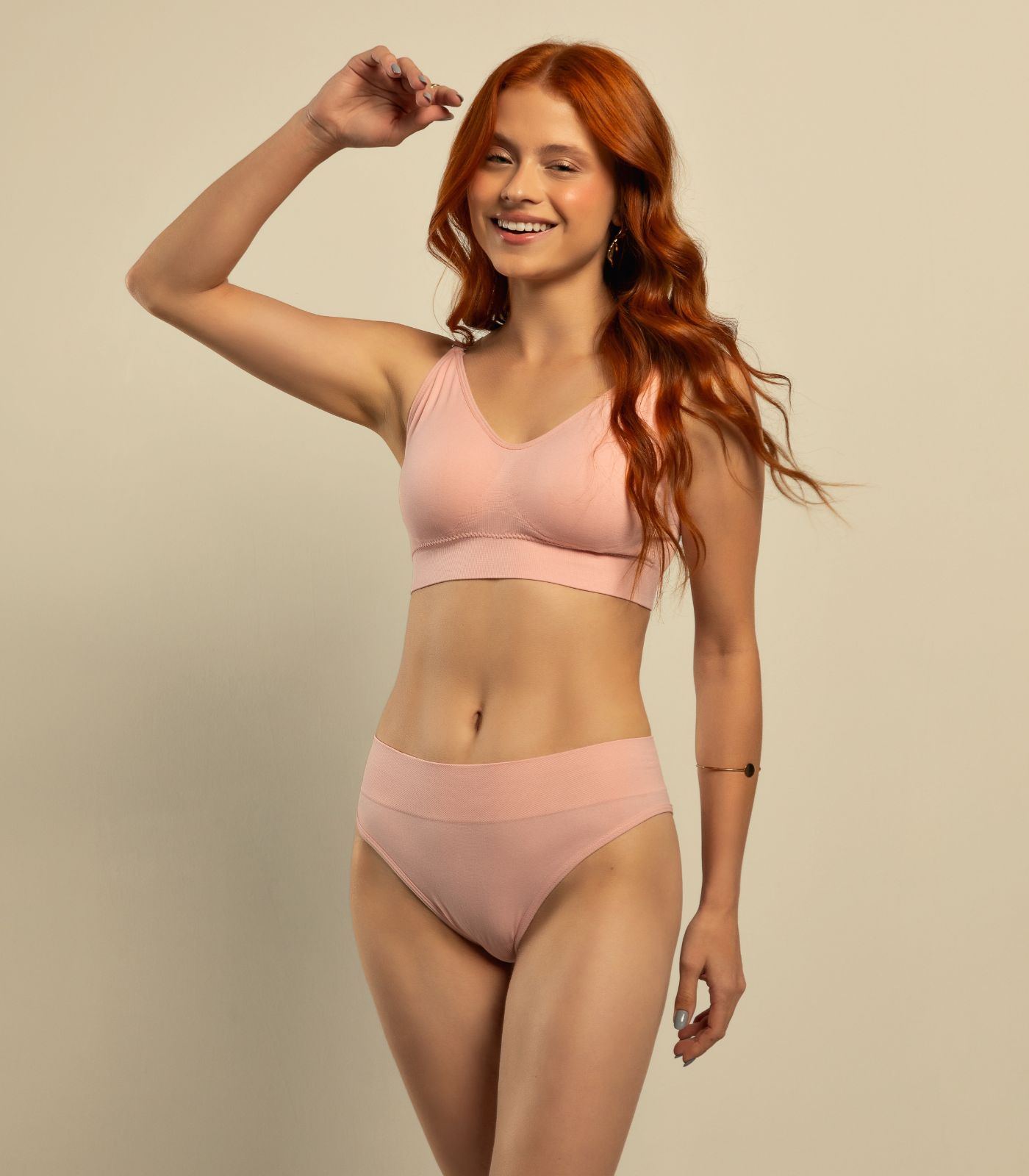 Calcinha Tanga Cós Largo Sem Costura Basic Pro Rosa