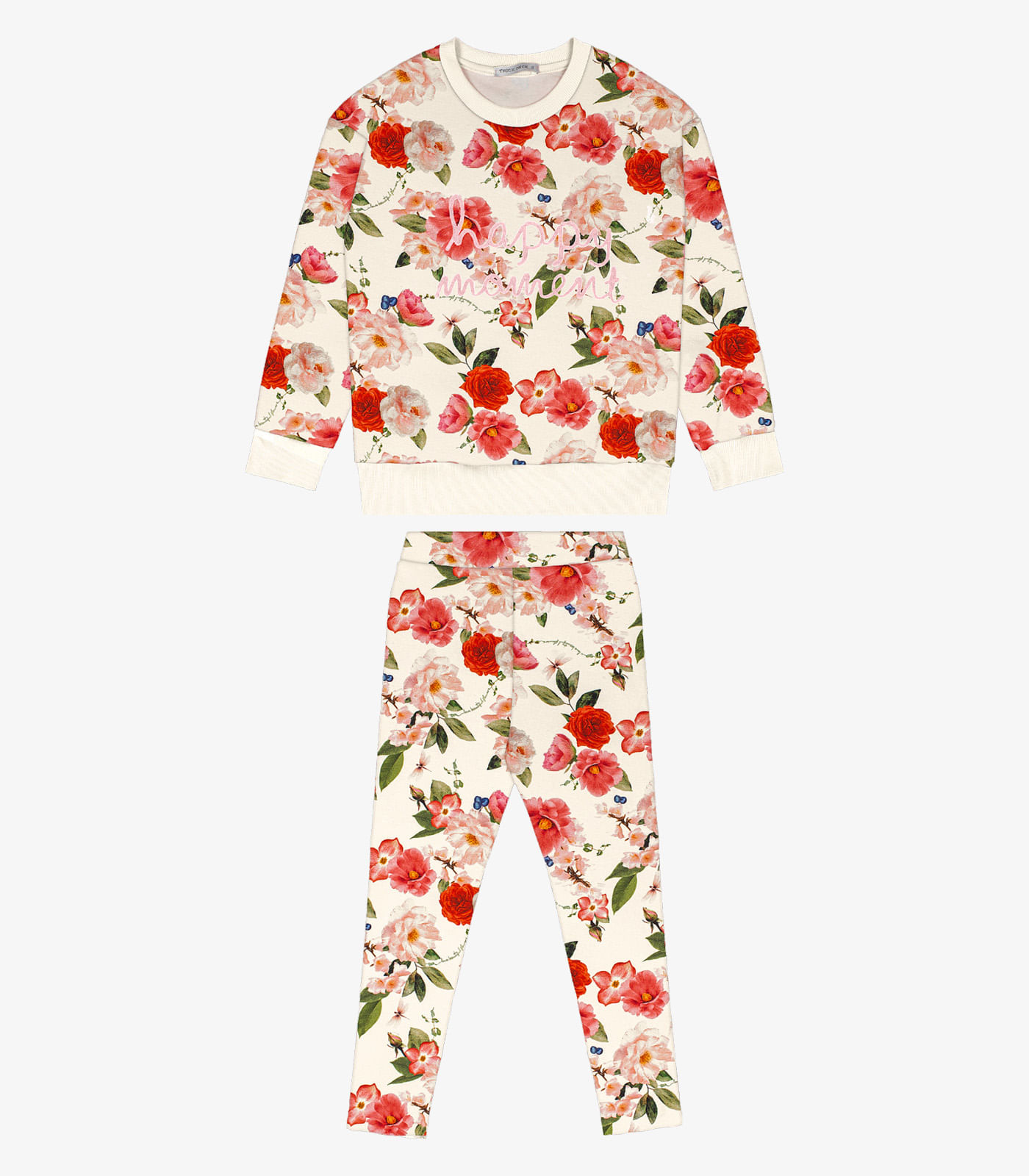 Conjunto de Moletom Com Legging Trick Nick Bege