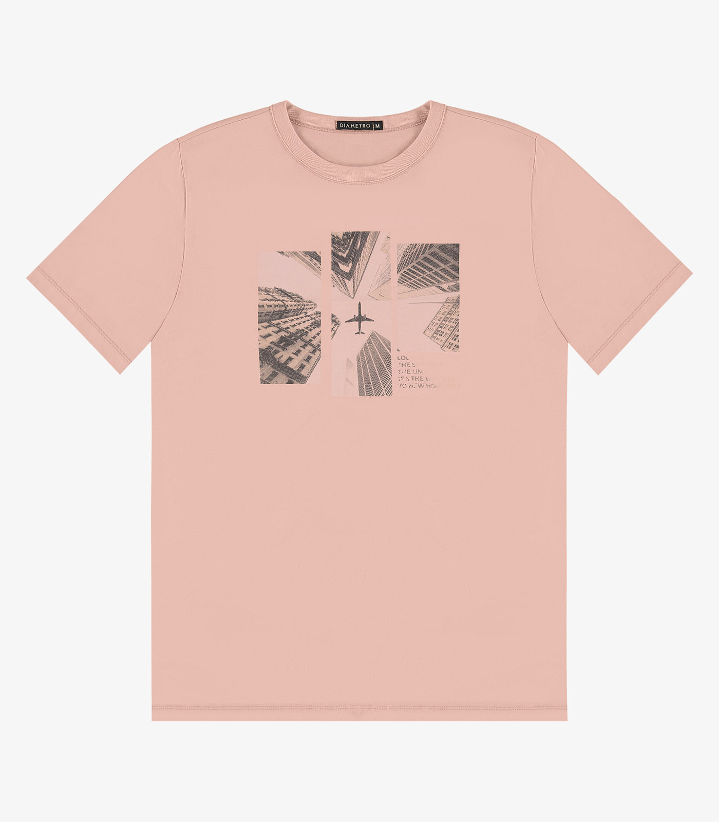 Camiseta Masculina Manga Curta Diametro Rosa