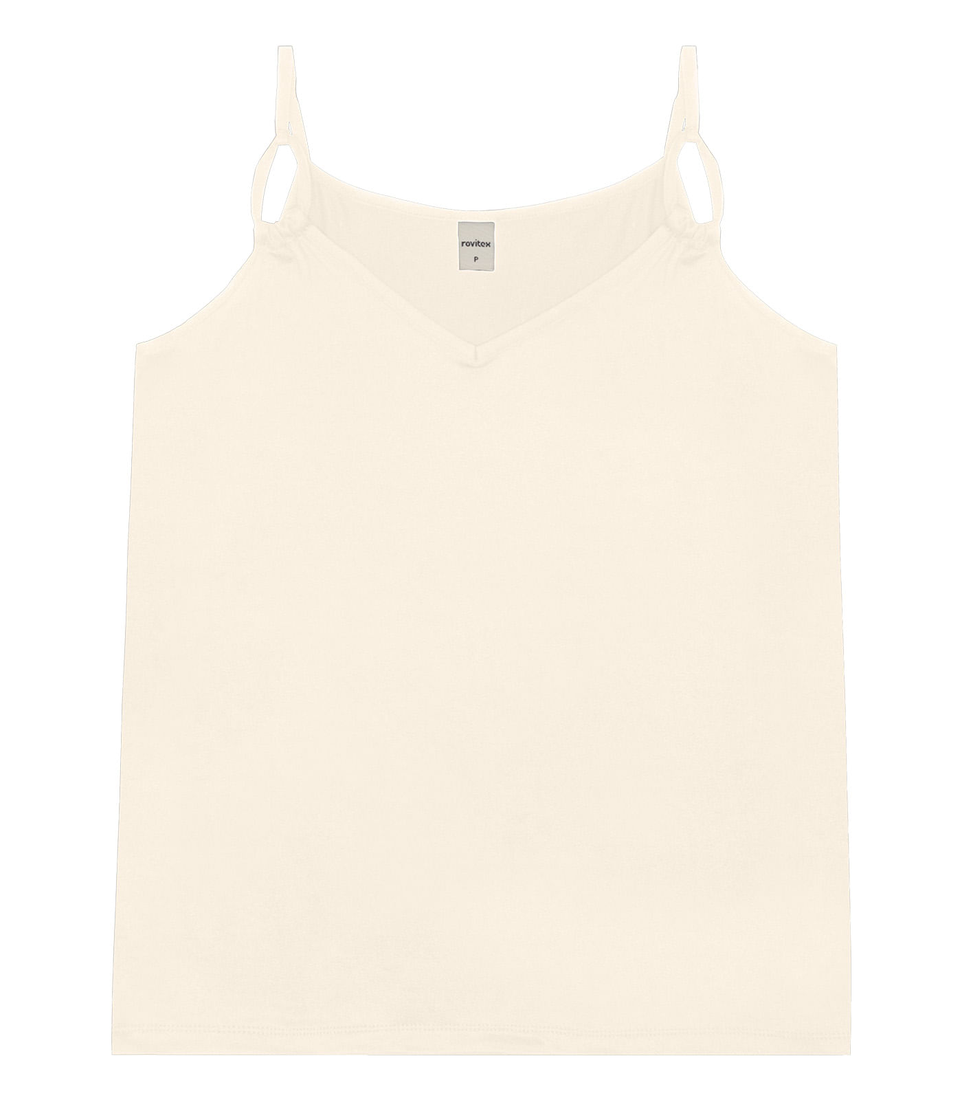 Blusa De Alça Semi Acabada Malha Delicate Rovitex Bege - Imagem 5