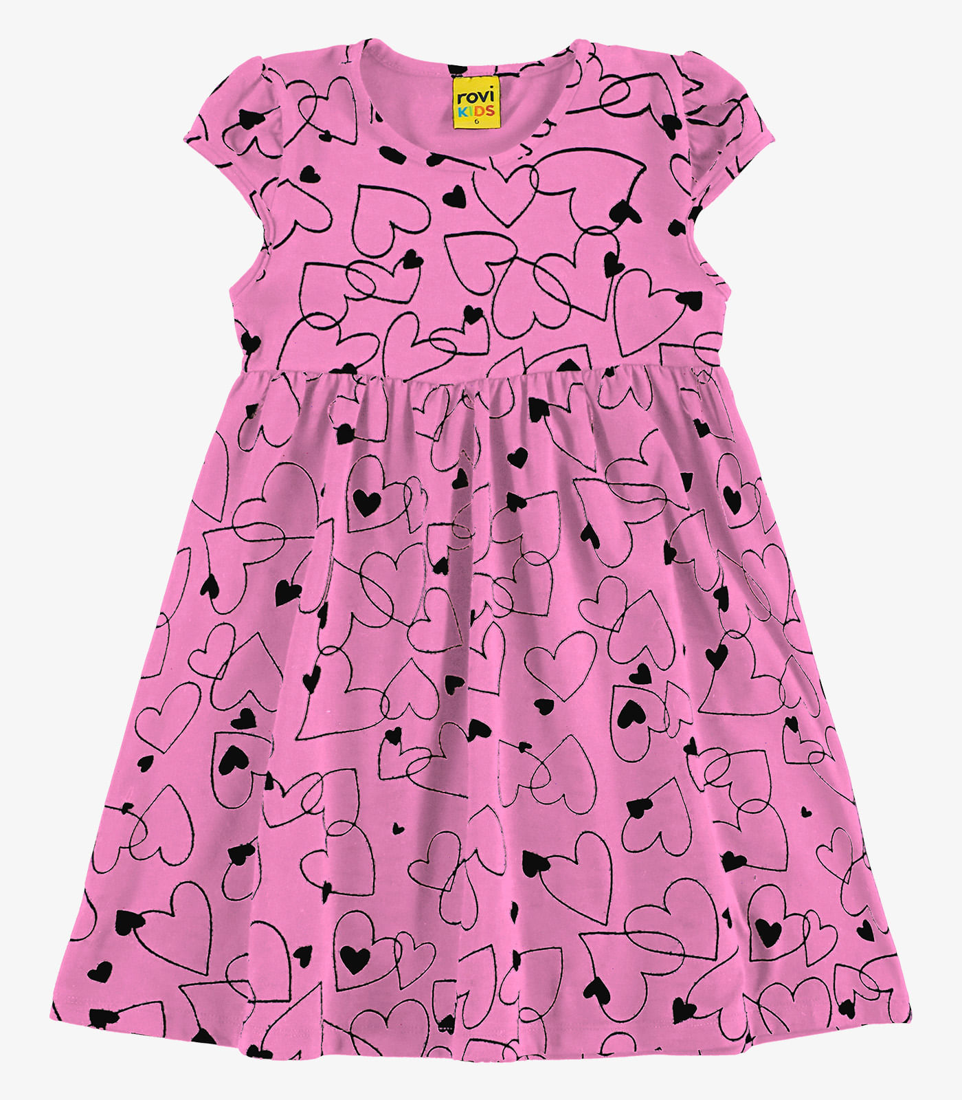 Vestido Infantil Corações Rovi Kids Rosa