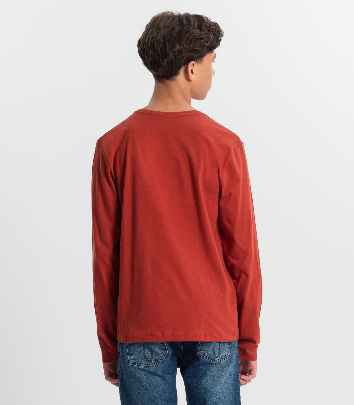 Camiseta Juvenil Menino Manga Longa Minty Vermelho - Imagem 3