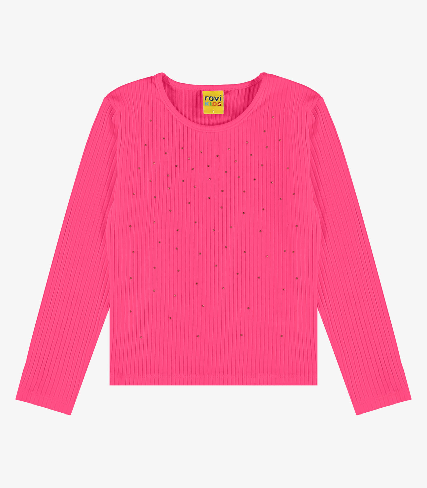 Blusa Manga Longa com Aplicação Strass Rovi Kids Rosa - 1
