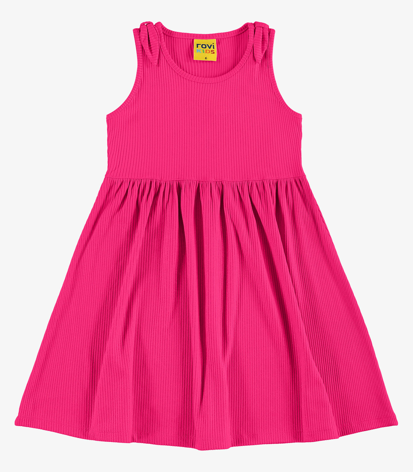 Vestido Infantil Canelado Lurex Rovi Kids Rosa