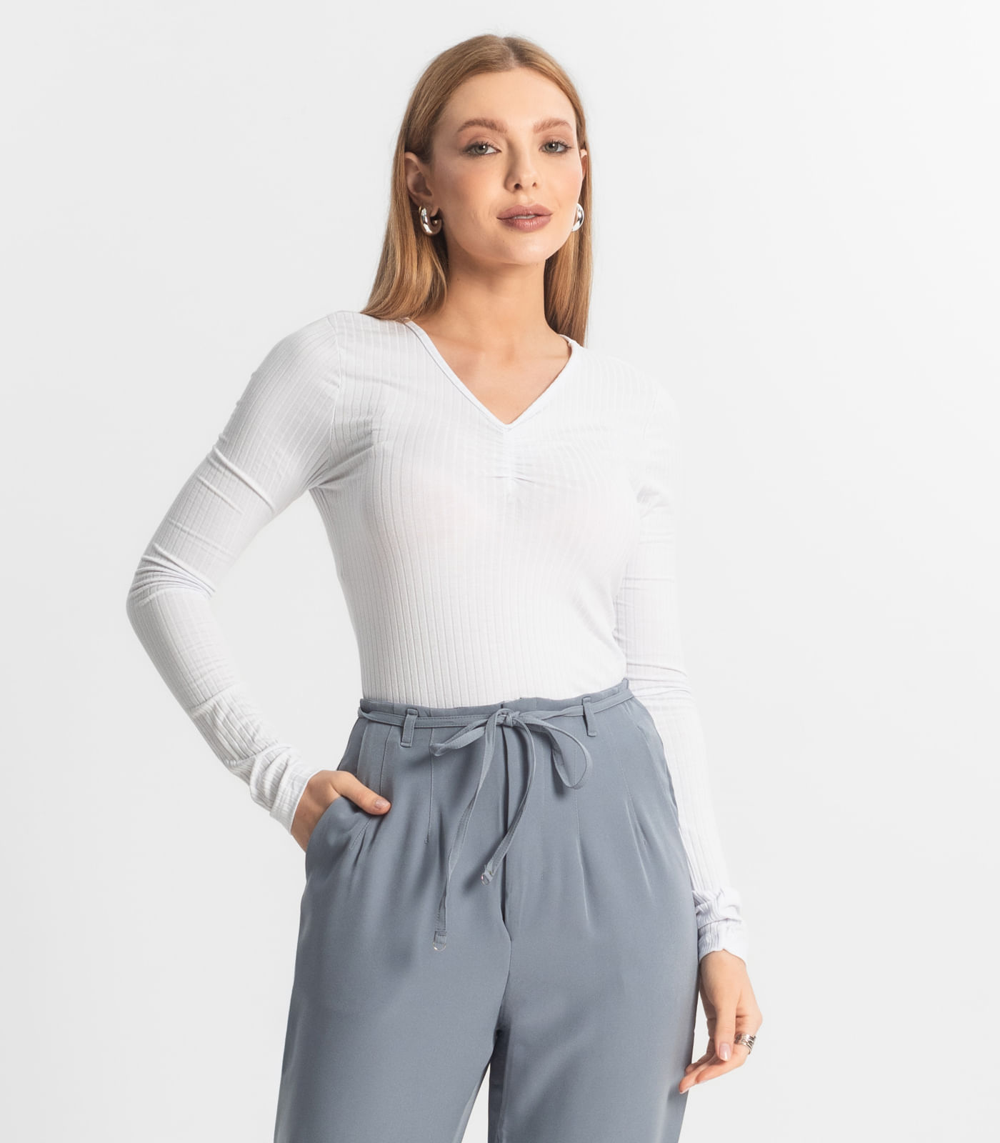 Blusa Feminina Canelada Select Branco