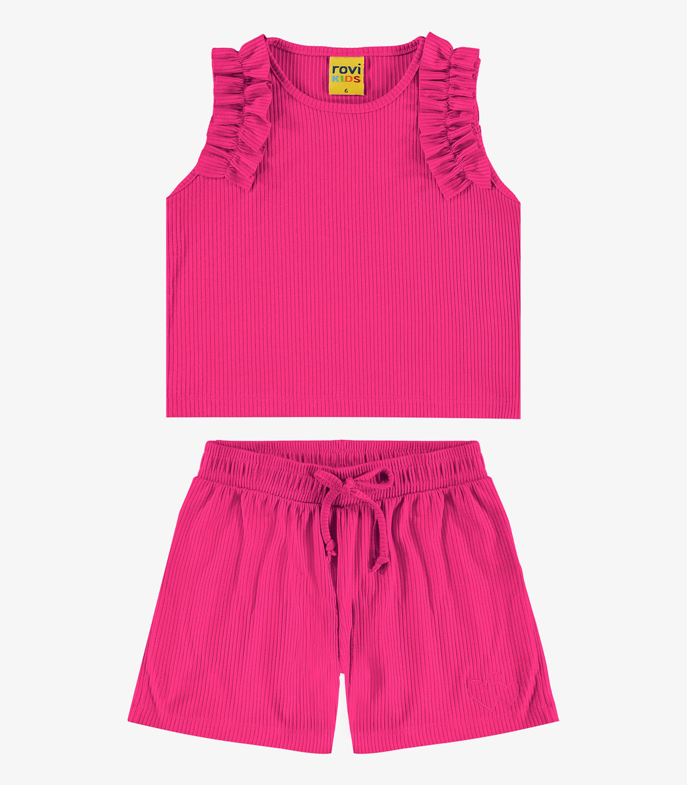Conjunto Regata Com Shorts Rosa