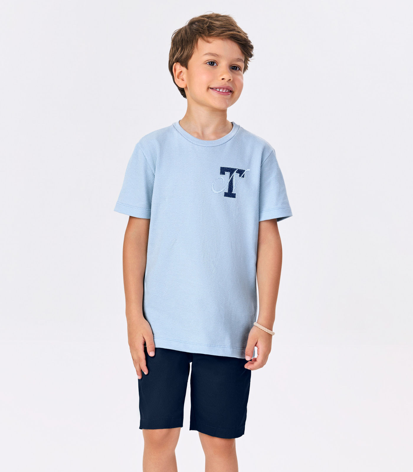 Conjunto Menino Camiseta Com Bermuda Trick Nick Azul
