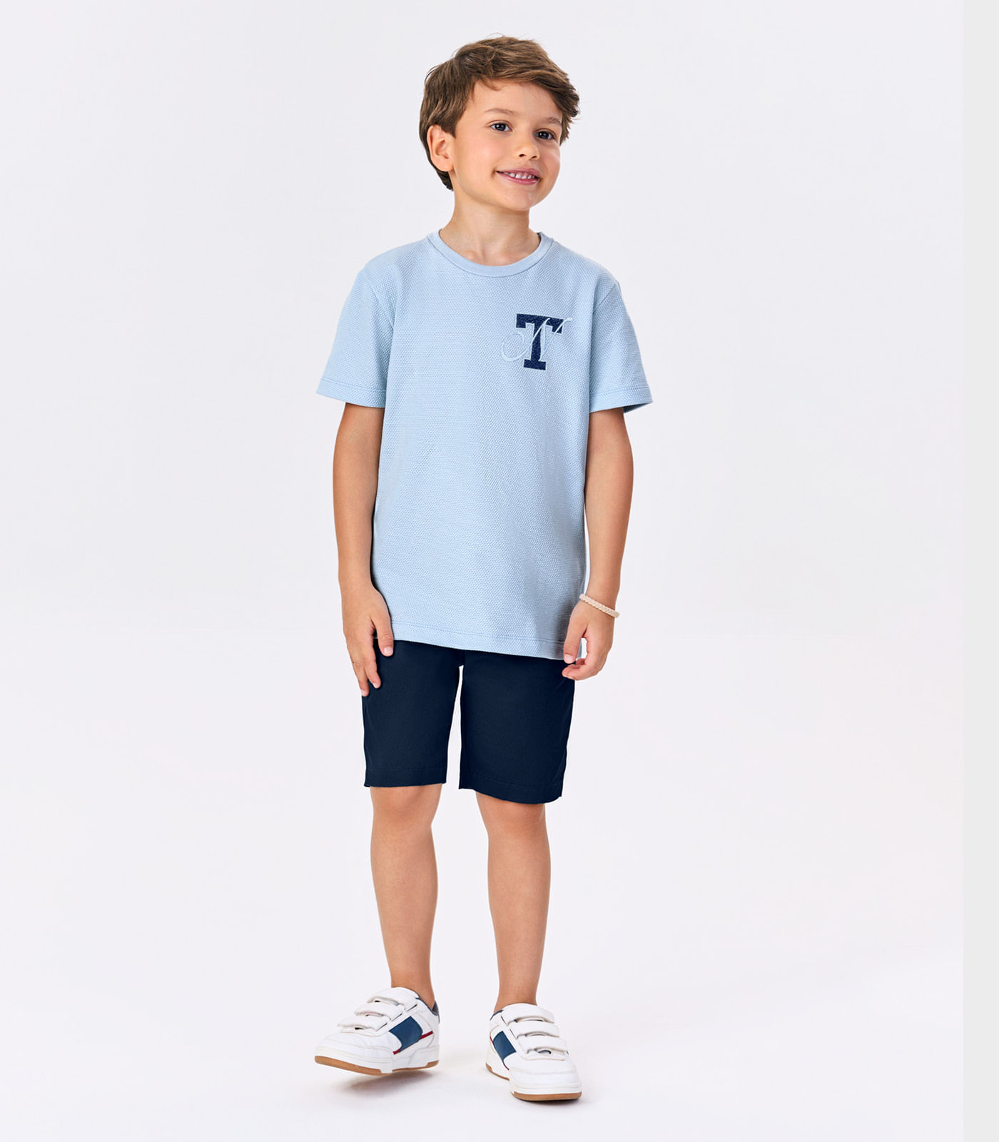 Conjunto Menino Camiseta Com Bermuda Trick Nick Azul - Imagem 5