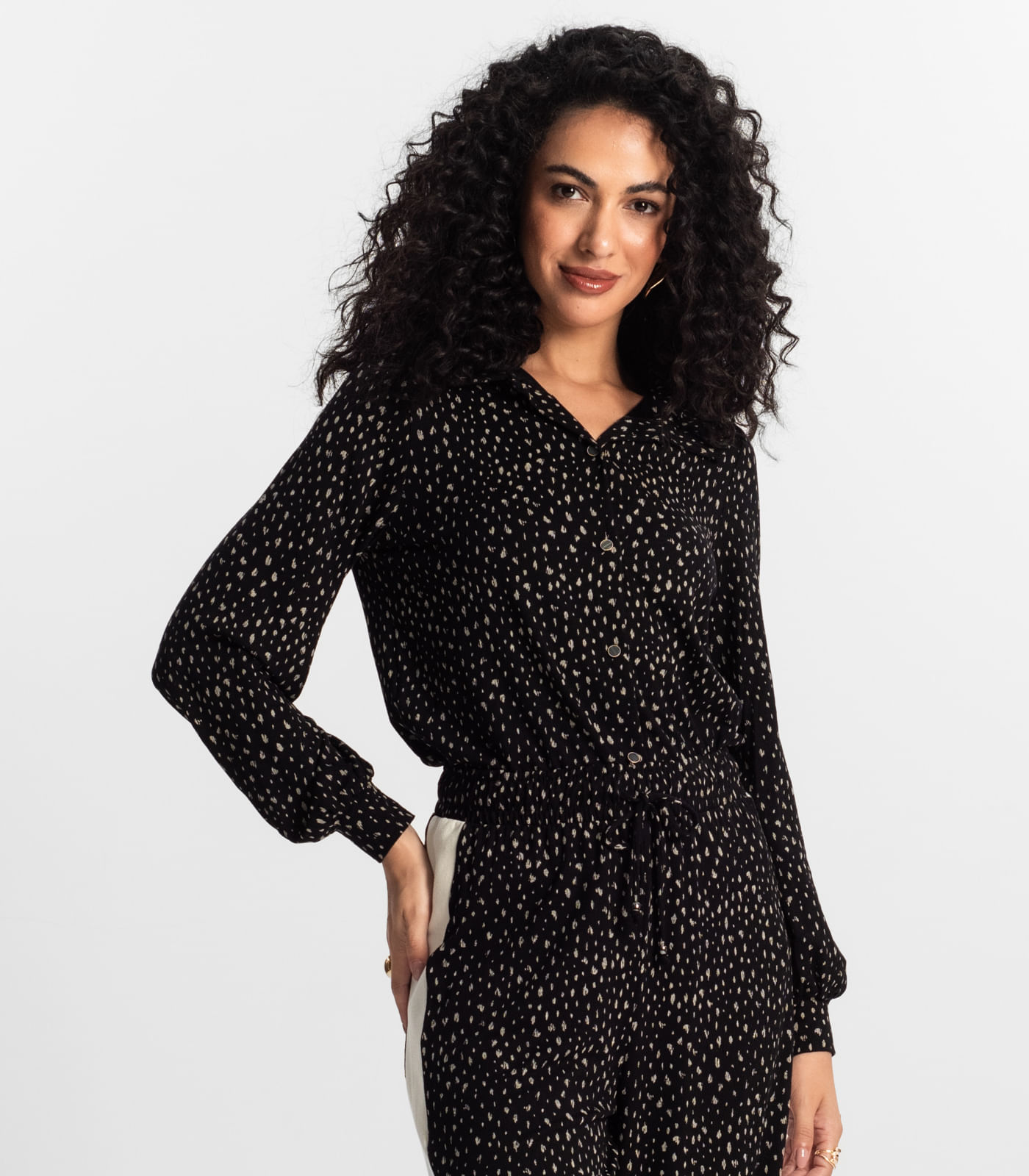 Camisa Estampada Feminina Rovitex Preto - Imagem 2
