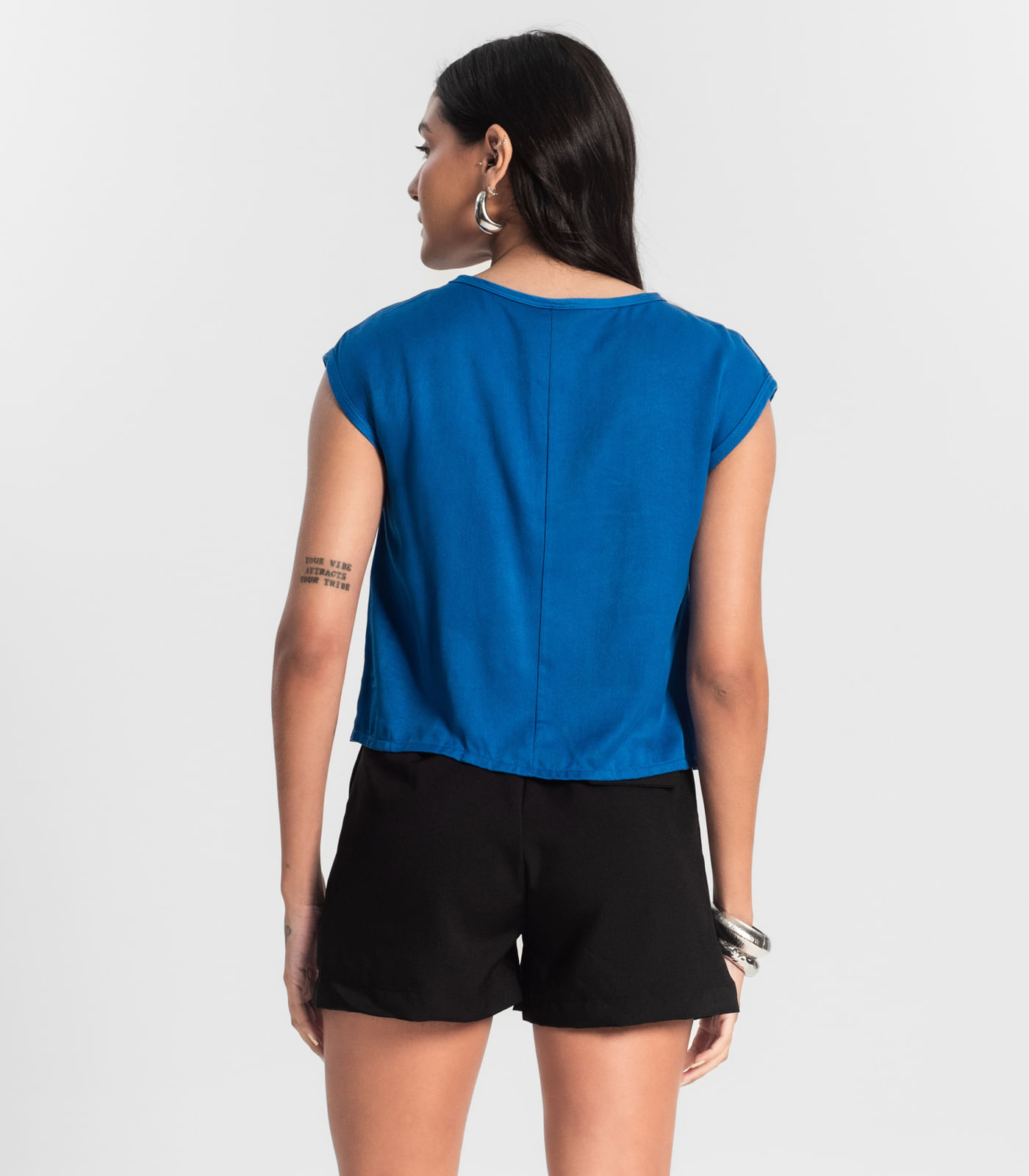 Blusa Feminina Viscose Rovitex Azul - Imagem 3
