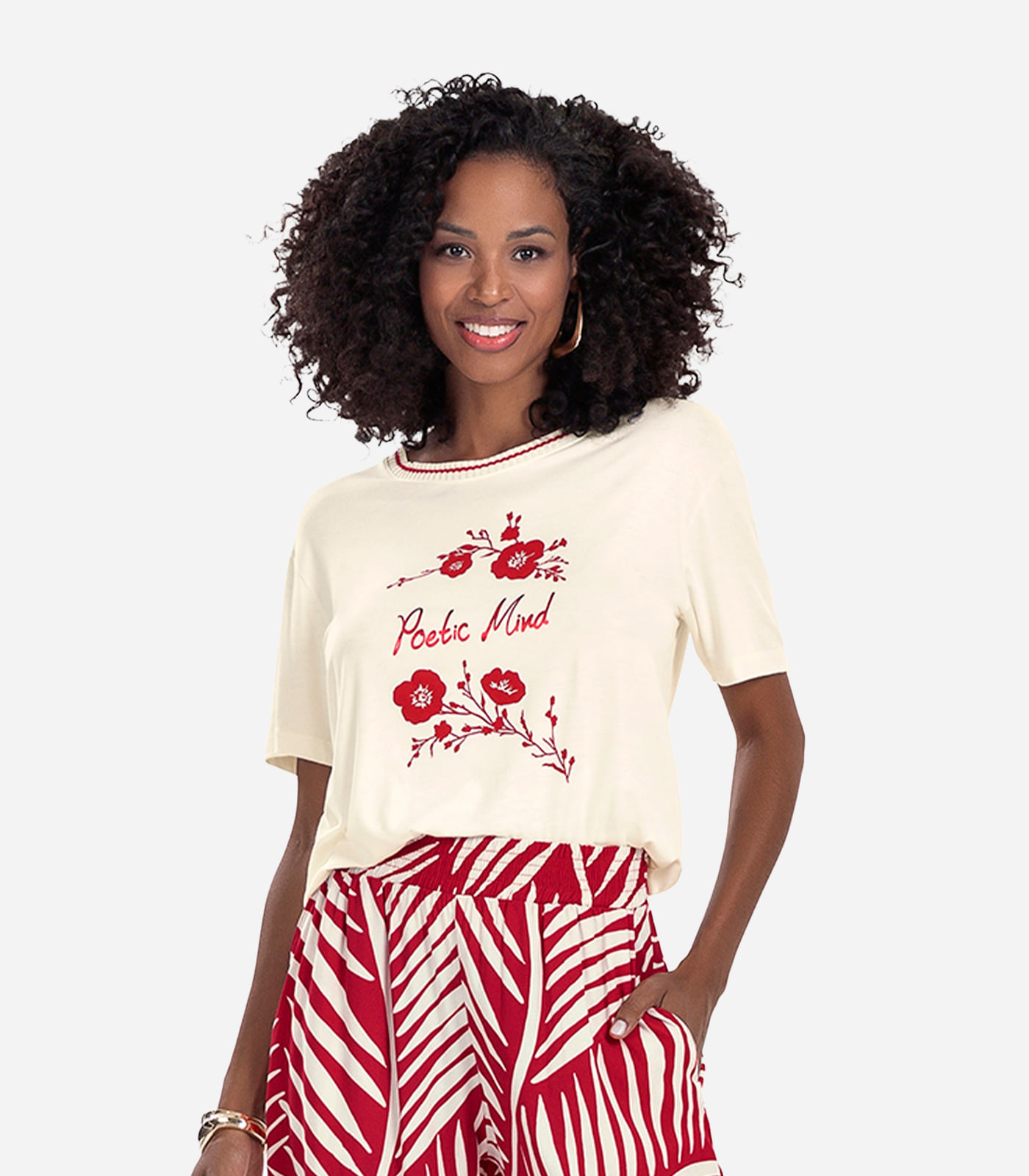 Blusa Feminina Estampada Rovitex Bege