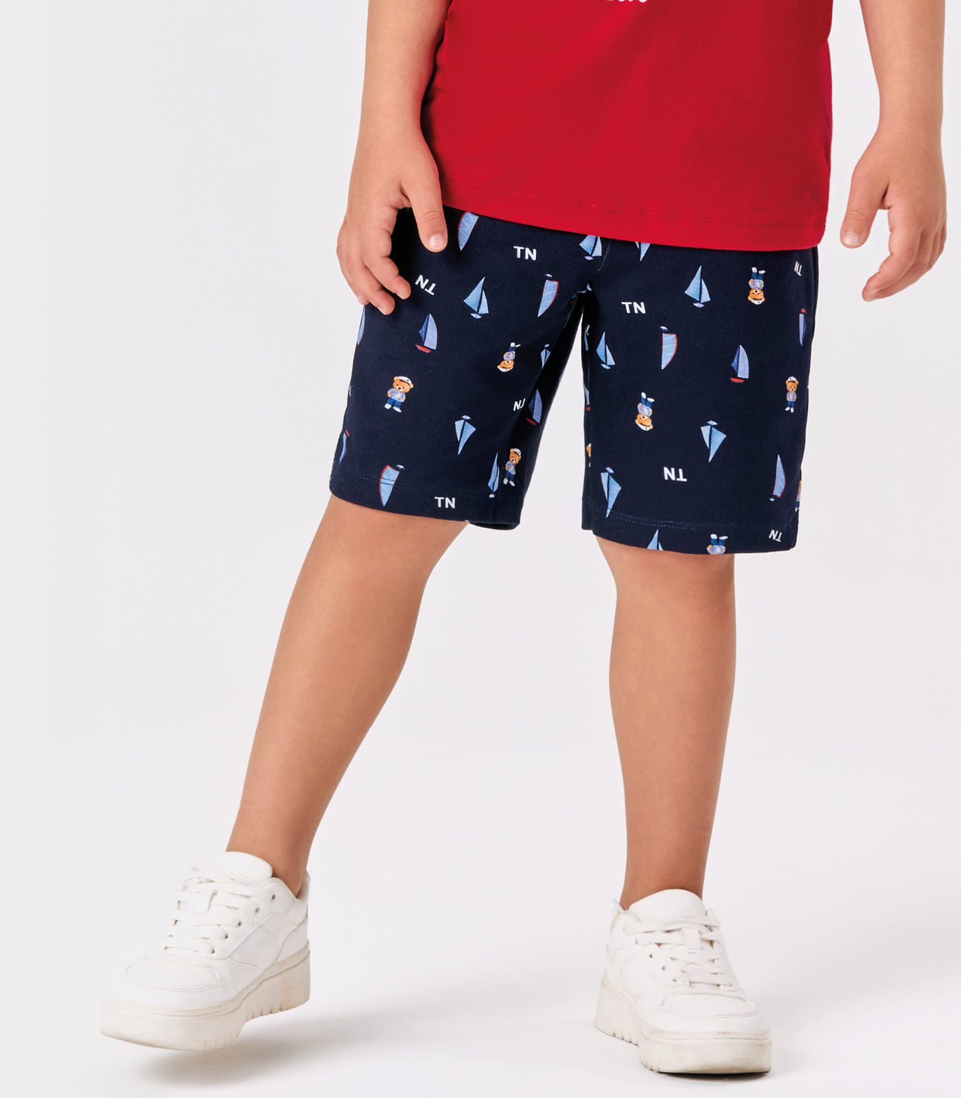 Conjunto Infantil Camiseta Com Bermuda Trick Nick Vermelho - Imagem 3