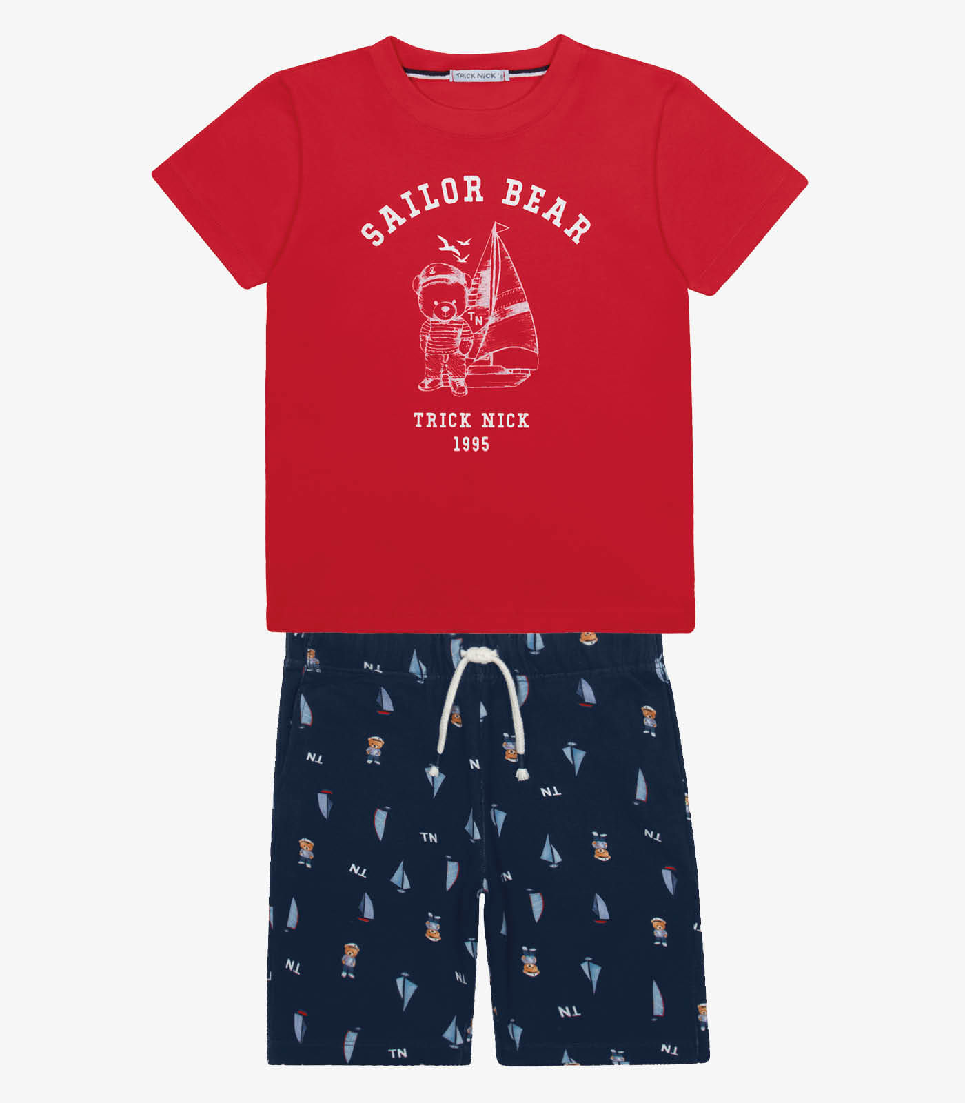 Conjunto Infantil Camiseta Com Bermuda Trick Nick Vermelho - Imagem 6