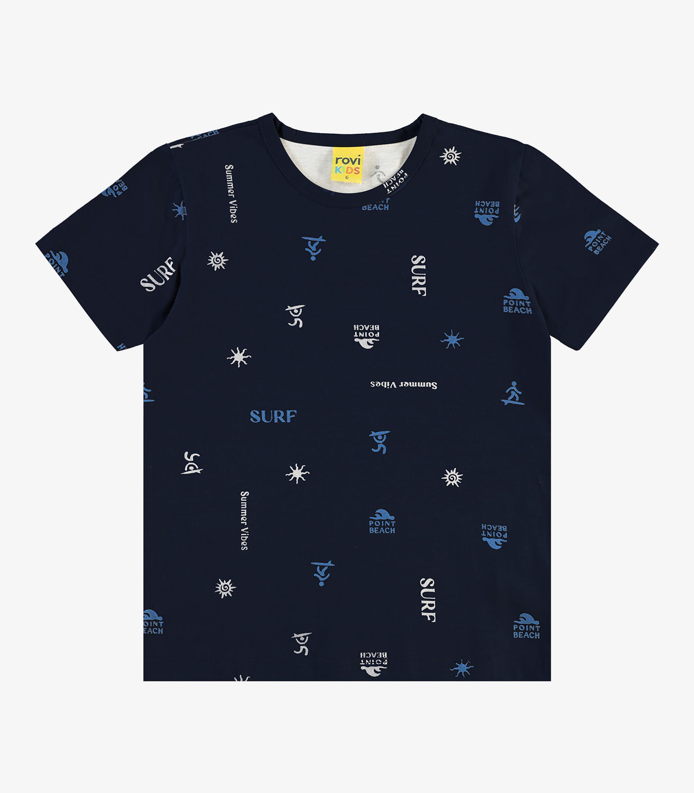 Camiseta Infantil Manga Curta Rovi Kids Azul Marinho