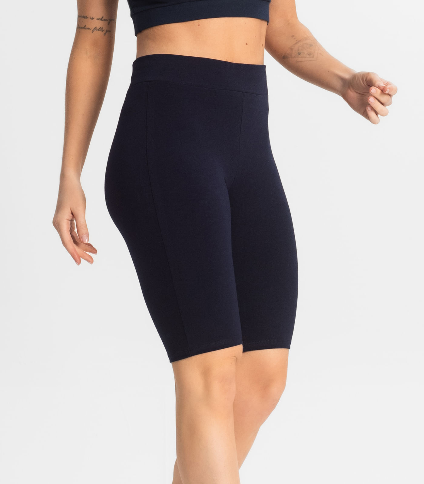 Bermuda Ciclista Feminina em Cotton Pesado Select Azul - Imagem 2