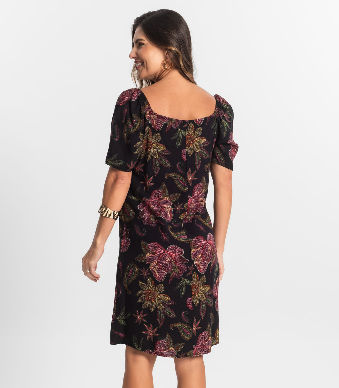 Vestido Feminino Estampado Select Preto - Imagem 3