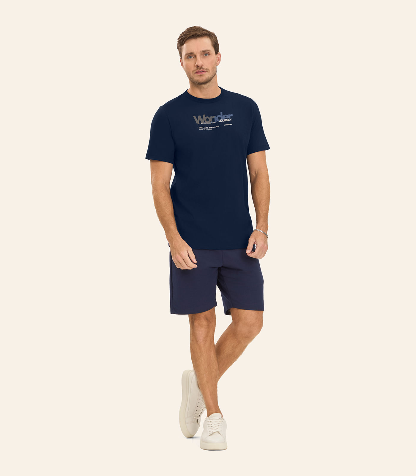 Camiseta Masculina em Meia Malha Diametro Azul