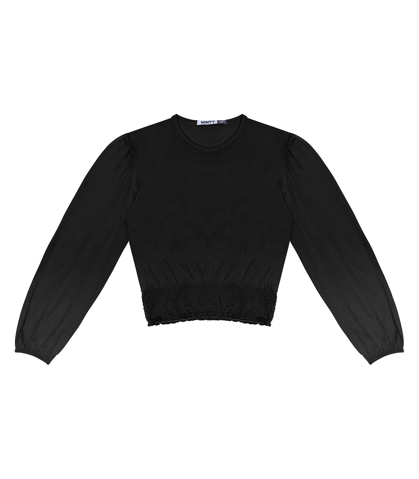 Blusa MangaLonga Juvenil Feminino Minty Preto