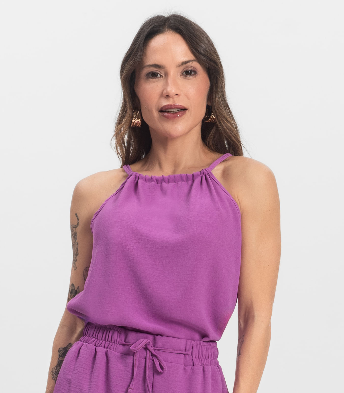 Conjunto Blusa com Shorts Infinita Cor Roxo - Imagem 2