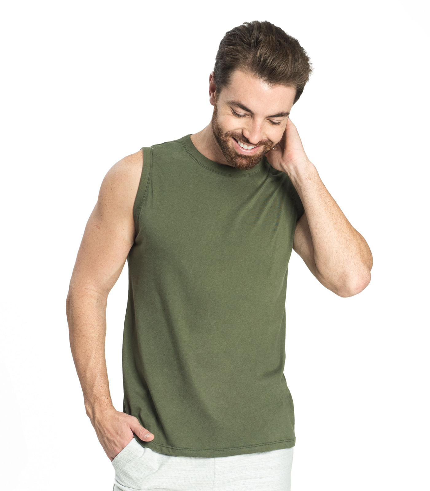 Regata Masculina Básica Rovitex Verde - Imagem 2