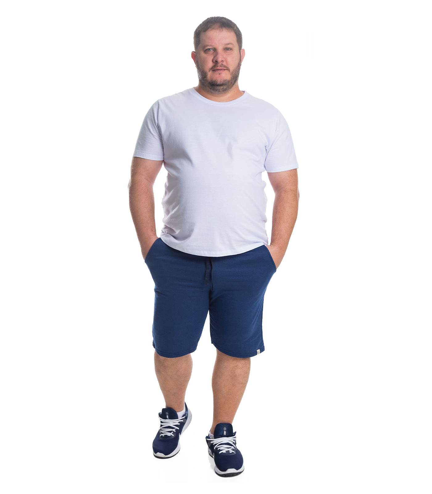 Bermuda Masculina Moletom Plus Size Select Azul - Imagem 3