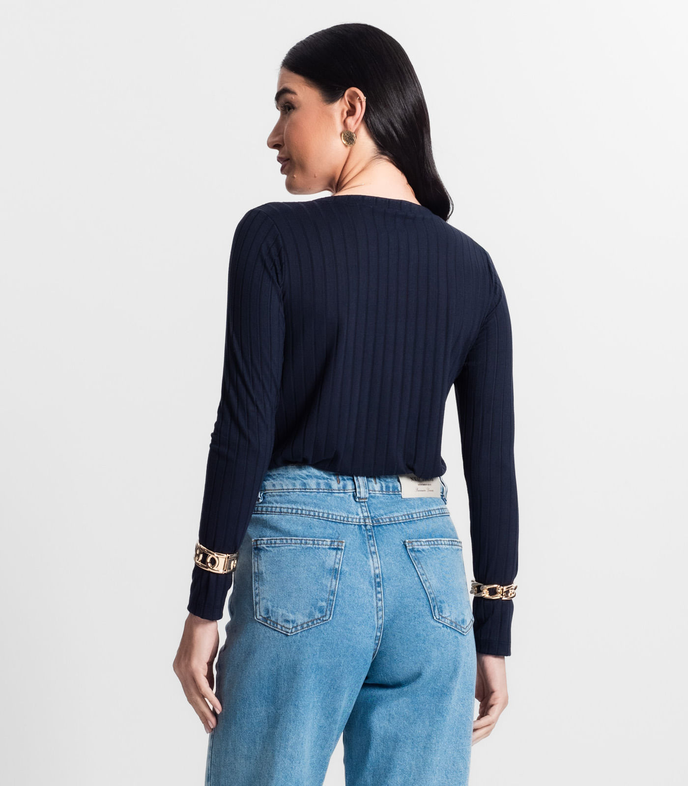 Blusa Manga Longa Infinita Cor Azul - Imagem 4