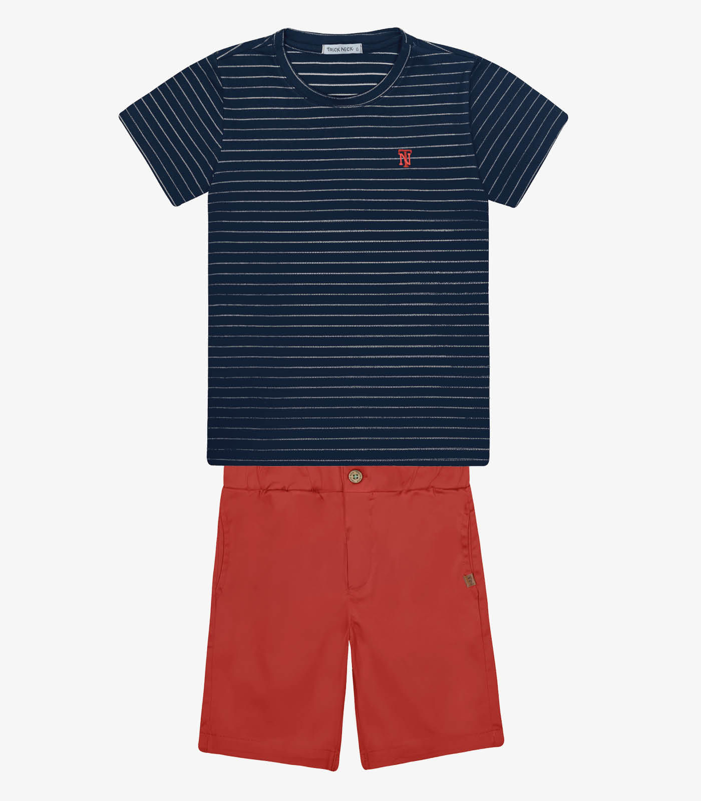 Conjunto Infantil Camiseta Com Bermuda Trick Nick Azul