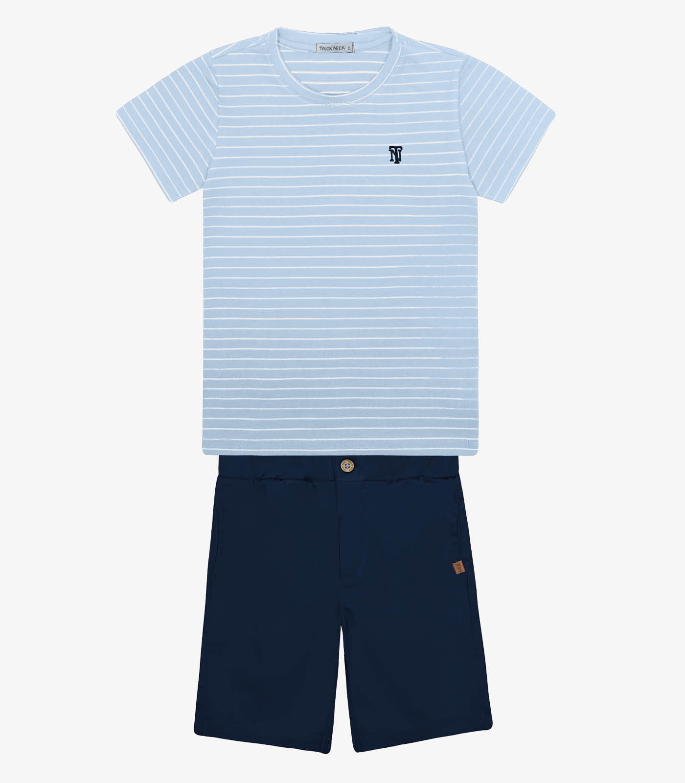 Conjunto Infantil Camiseta Com Bermuda Trick Nick Azul