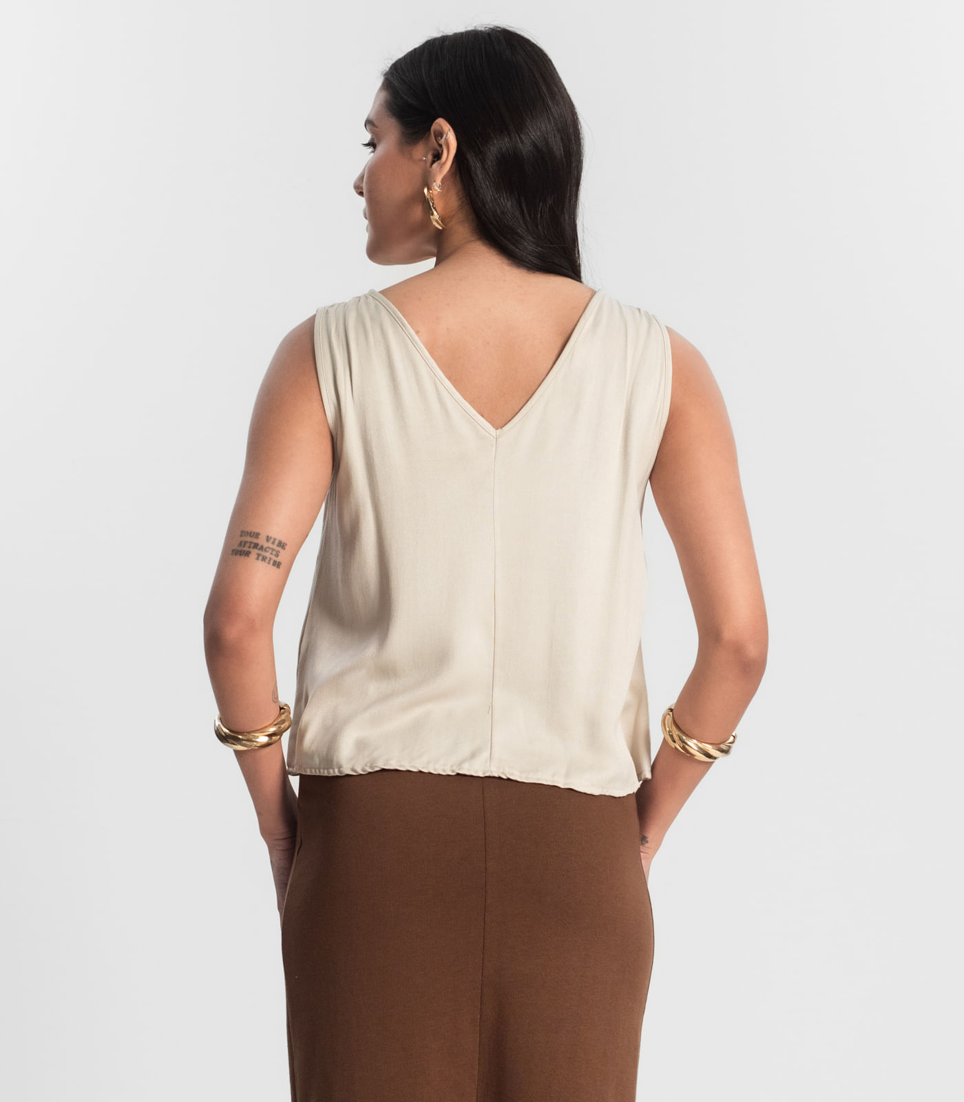 Regata Feminina de Viscose Rovitex Bege - Imagem 4