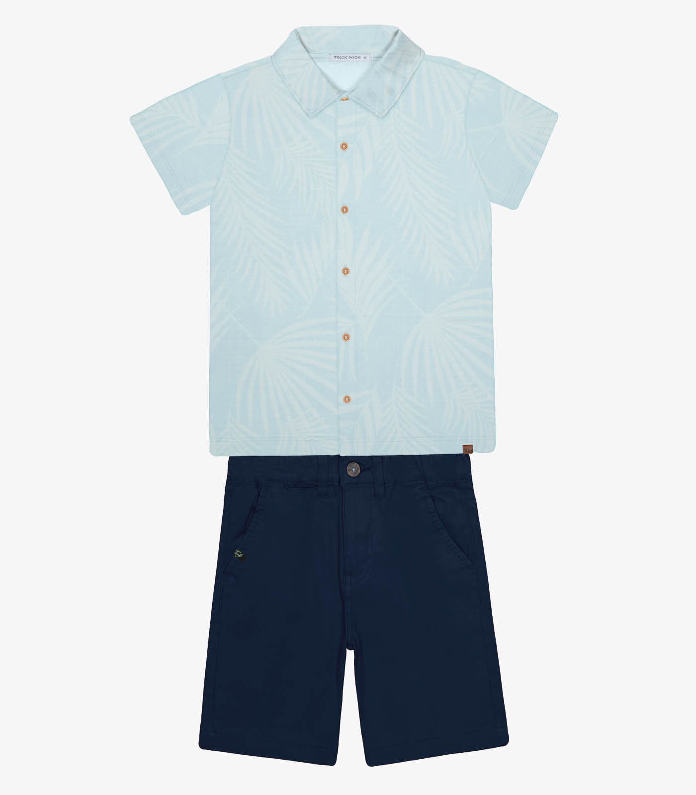 Conjunto Infantil Camisa Com Bermuda Trick Nick Azul