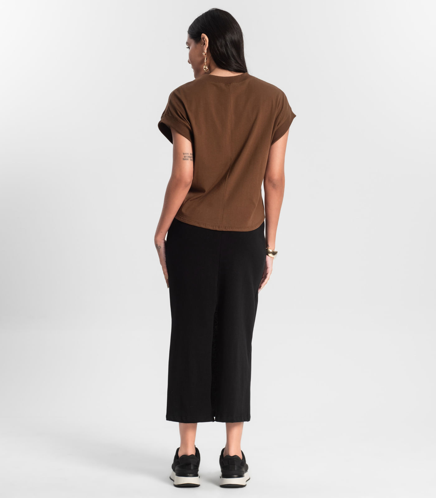 Saia Feminina Midi Malhão Rovitex Preto - Imagem 4